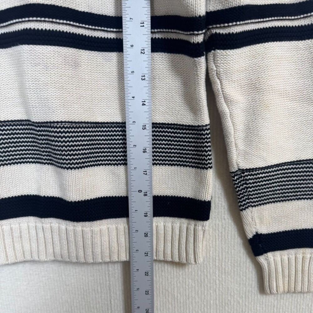 LRL Lauren Jeans Co Aztec Southwestern Zip Cardigan Sweater 100% Cotton M Cream - Picture 6 of 7
